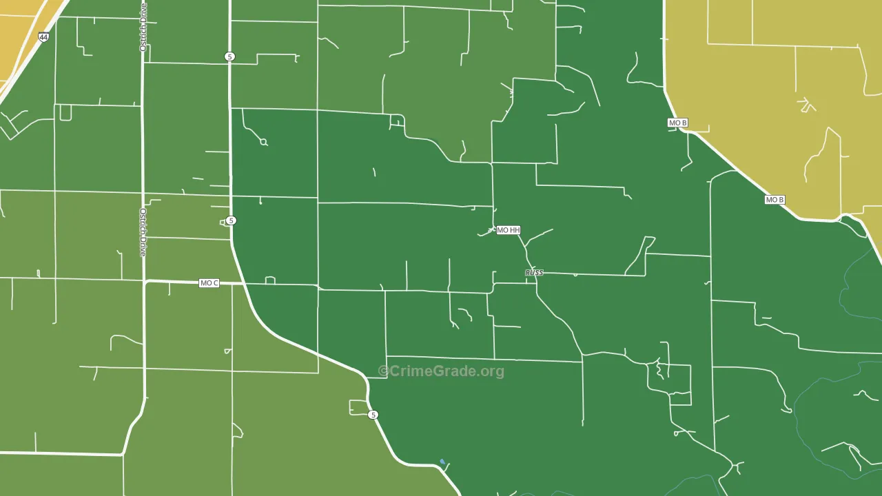 Russ, MO Map of Drug-Related Crime Rates