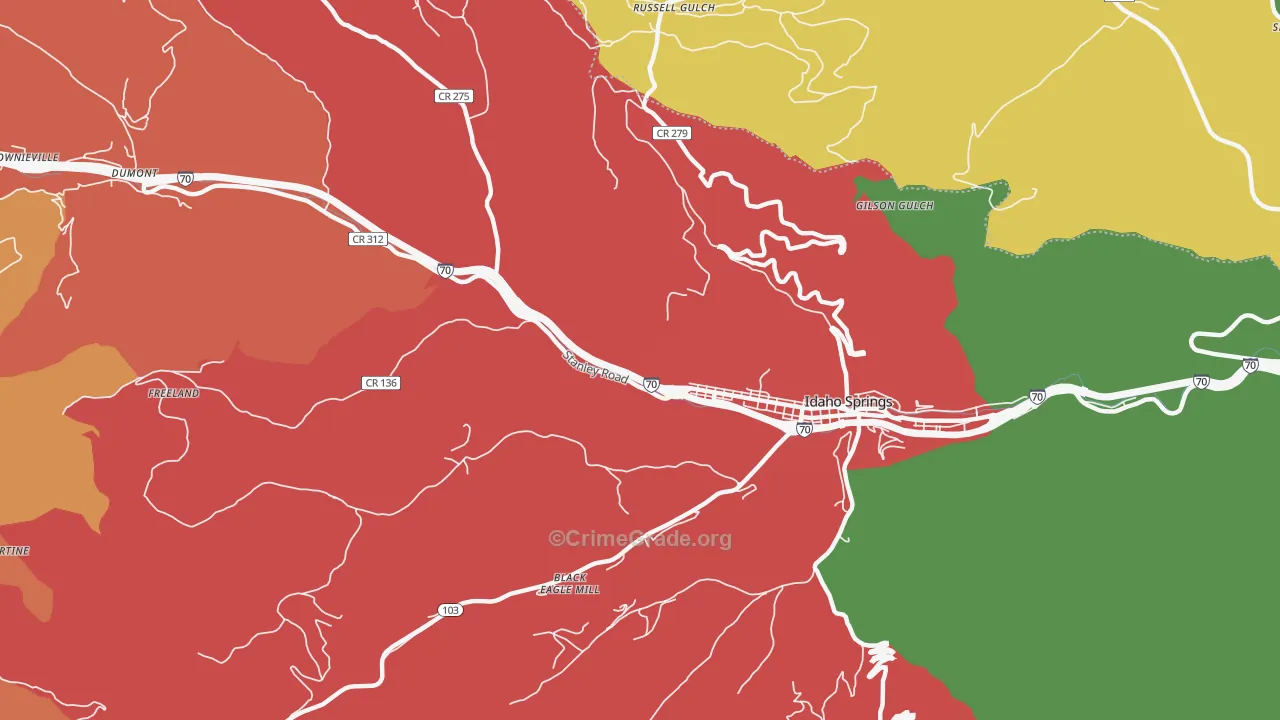 Russell Gulch, CO Map of Drug-Related Crime Rates