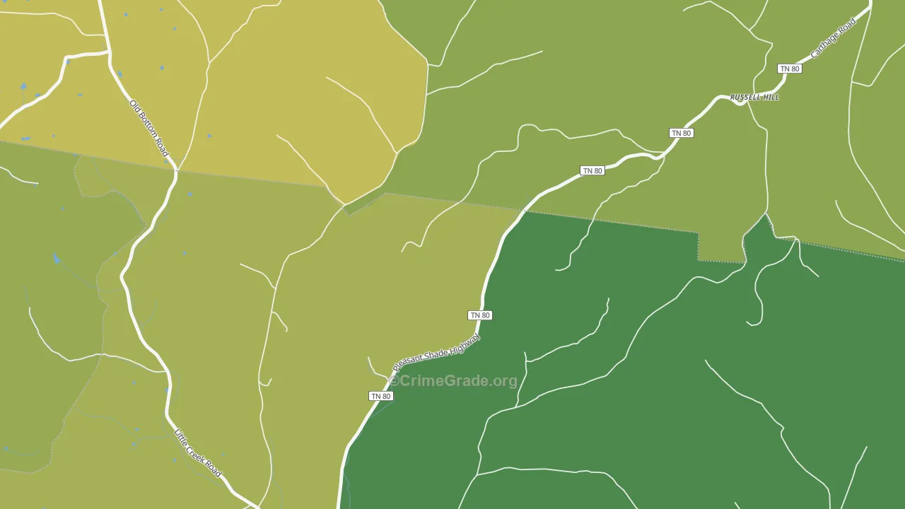 Russell Hill, TN Map of Drug-Related Crime Rates