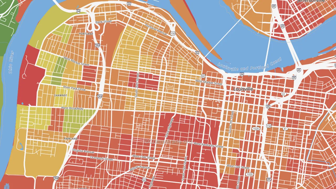 Russell, Louisville, KY Map of Drug-Related Crime Rates
