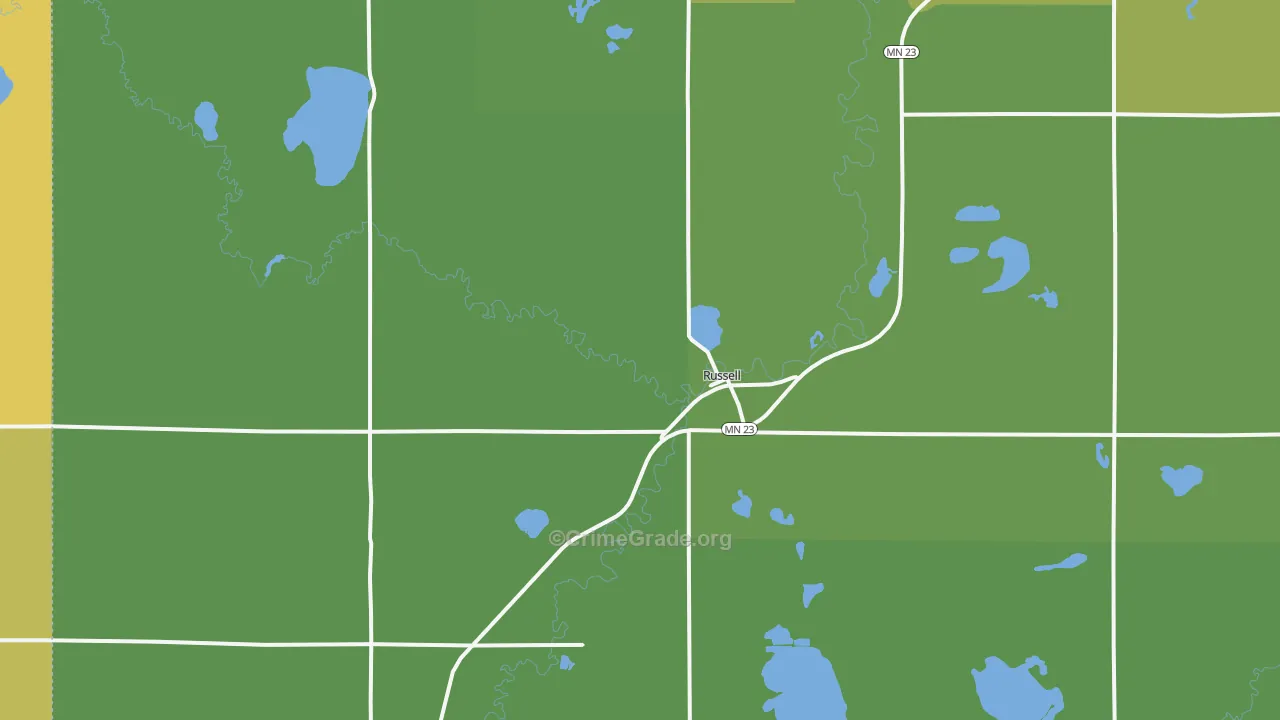 Russell, MN Map of Drug-Related Crime Rates