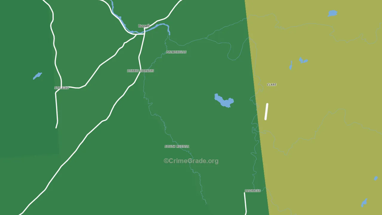 Russell, NY Map of Drug-Related Crime Rates