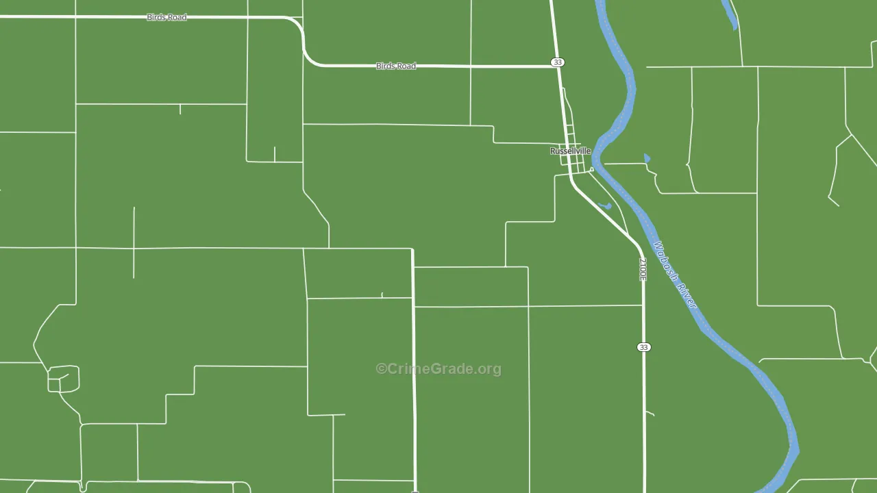 Russellville, IL Map of Drug-Related Crime Rates