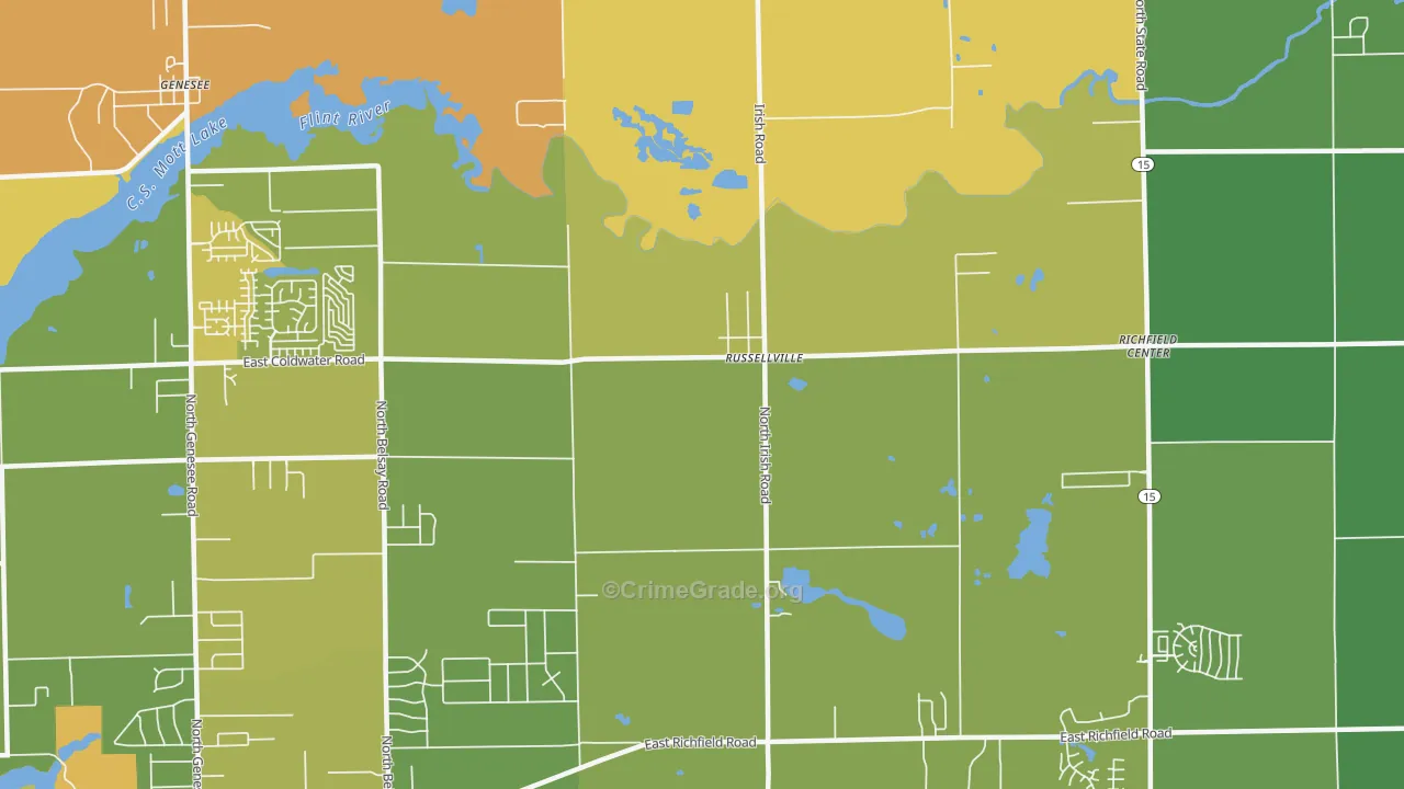 Russellville, MI Map of Drug-Related Crime Rates