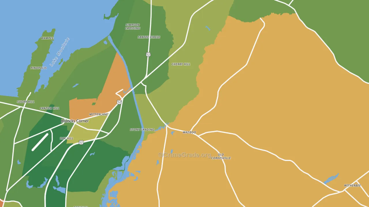 Russellville, SC Map of Drug-Related Crime Rates