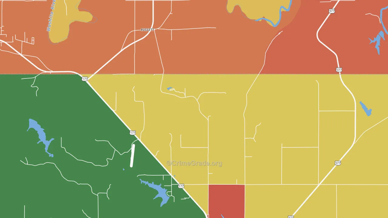 Russett, OK Map of Drug-Related Crime Rates