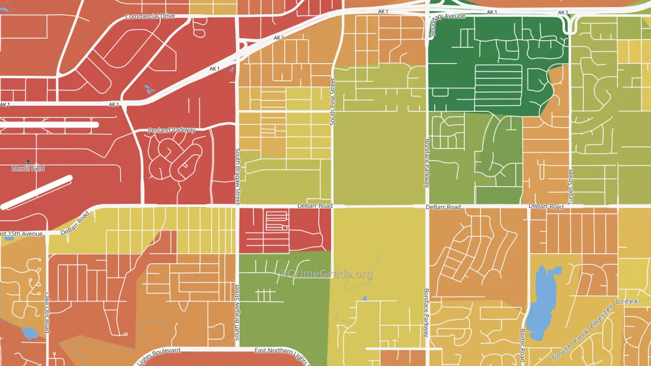 Russian Jack Park, Anchorage, AK Map of Drug-Related Crime Rates