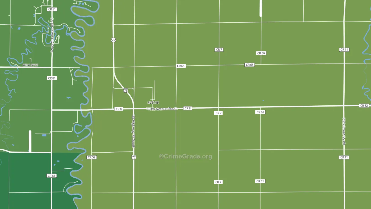 Rustad, MN Map of Drug-Related Crime Rates