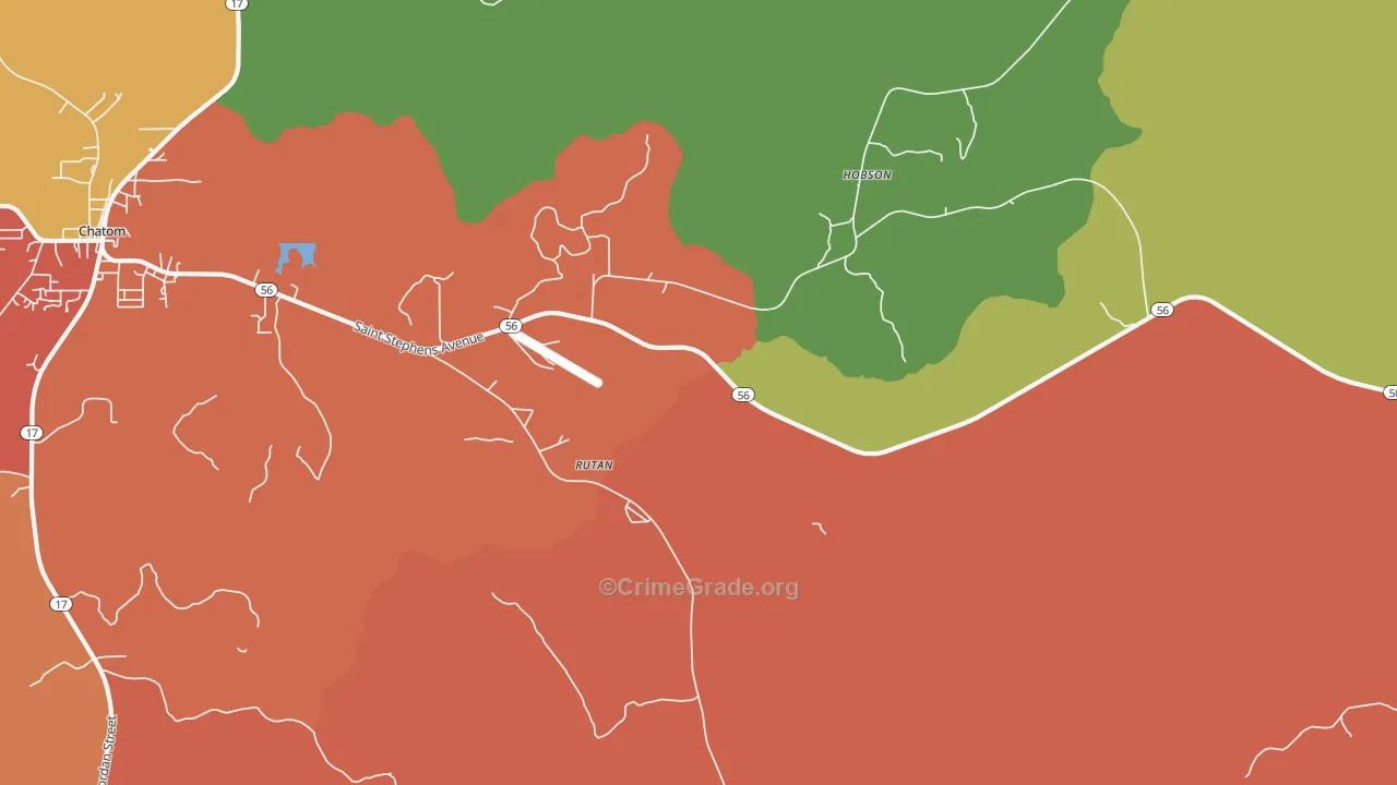 Rutan, AL Map of Drug-Related Crime Rates