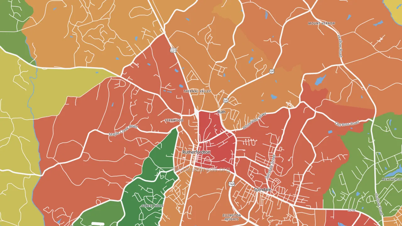 Ruth, NC Map of Drug-Related Crime Rates