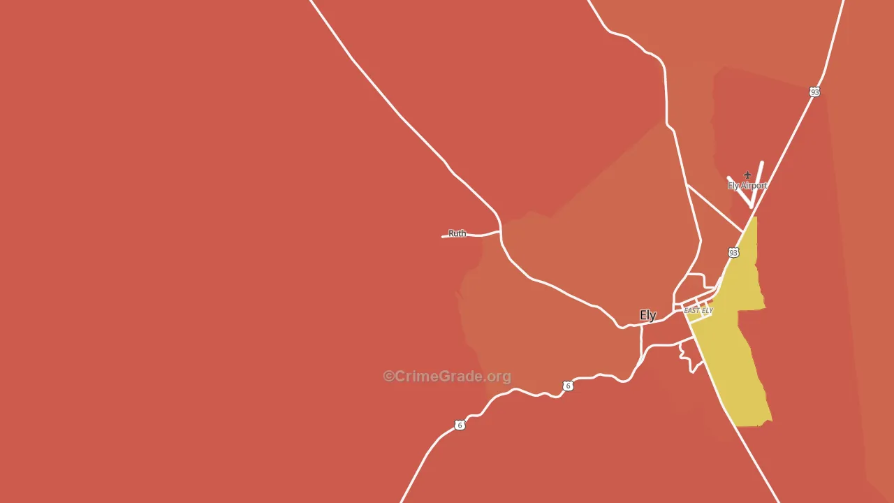Ruth, NV Map of Drug-Related Crime Rates