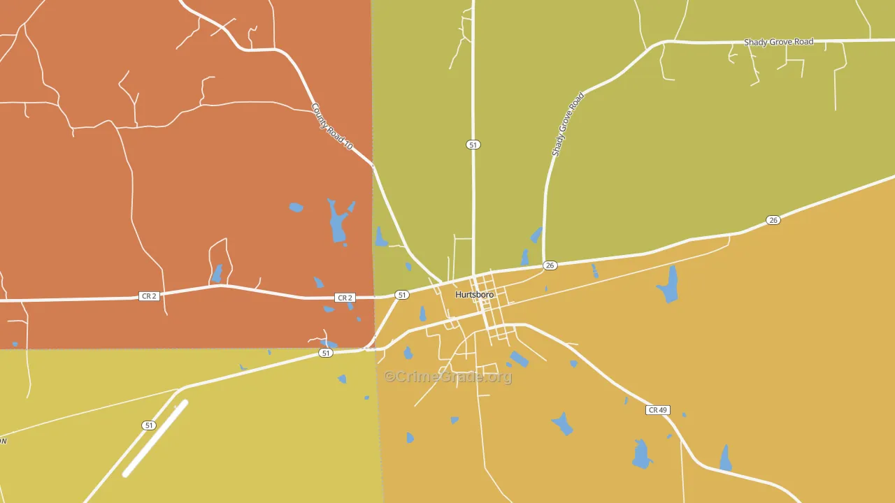 Rutherford, AL Map of Drug-Related Crime Rates