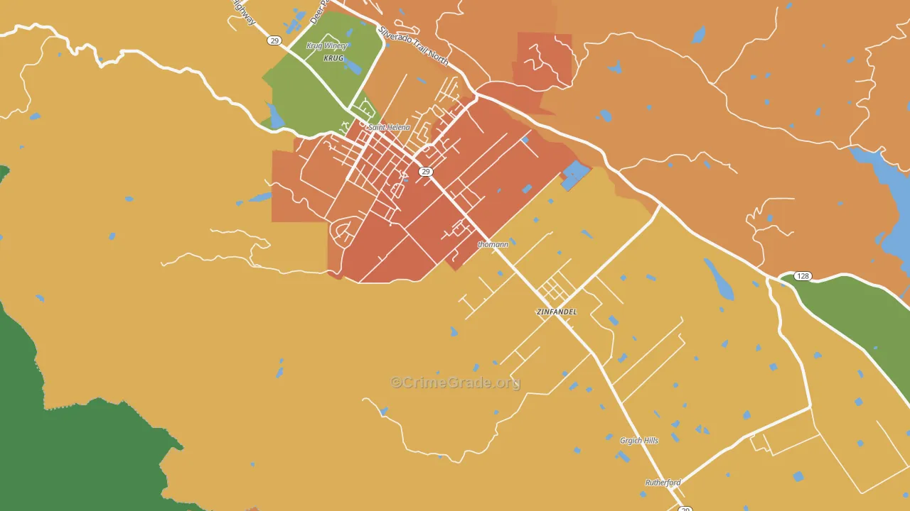 Rutherford, CA Map of Drug-Related Crime Rates