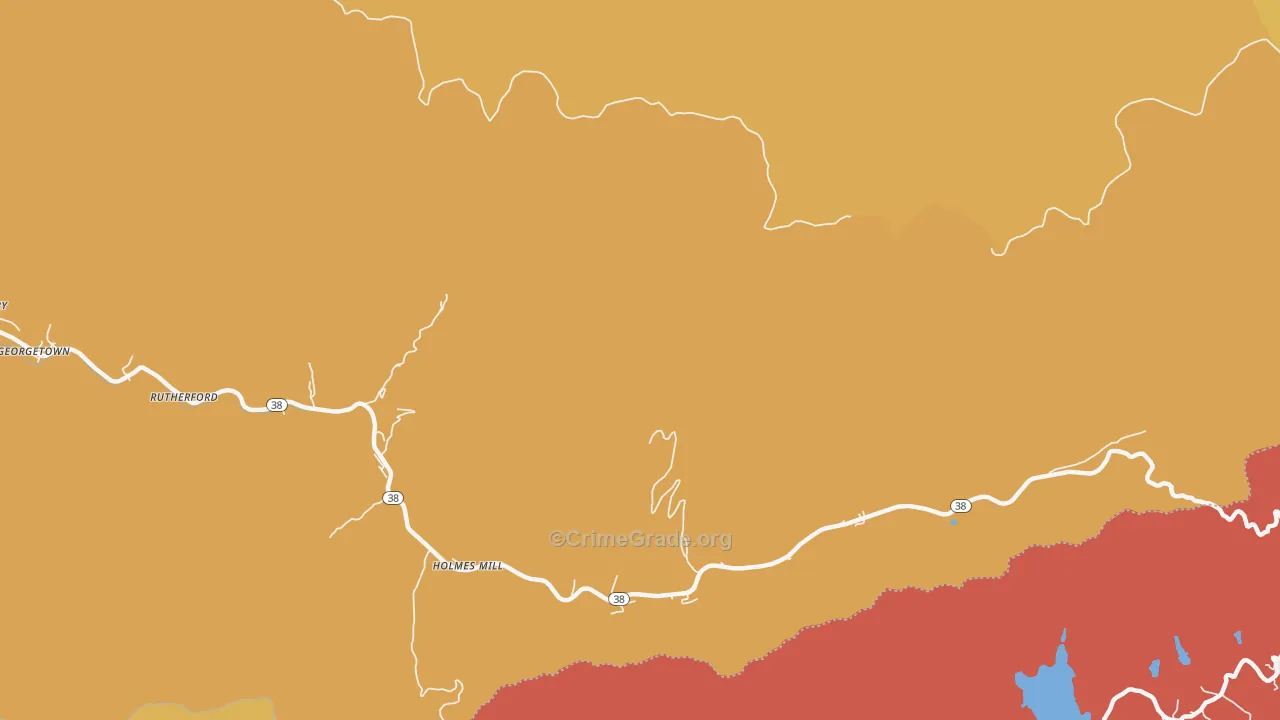Rutherford, KY Map of Drug-Related Crime Rates