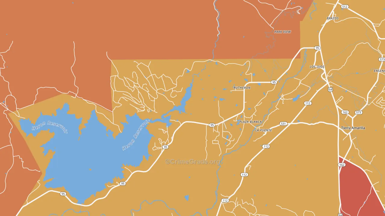 Rutheron, NM Map of Drug-Related Crime Rates