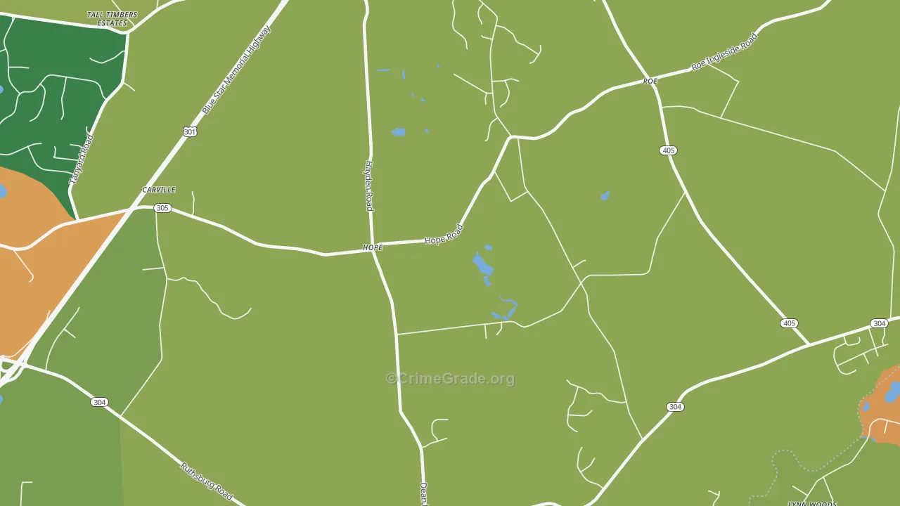 Ruthsburg, MD Map of Drug-Related Crime Rates