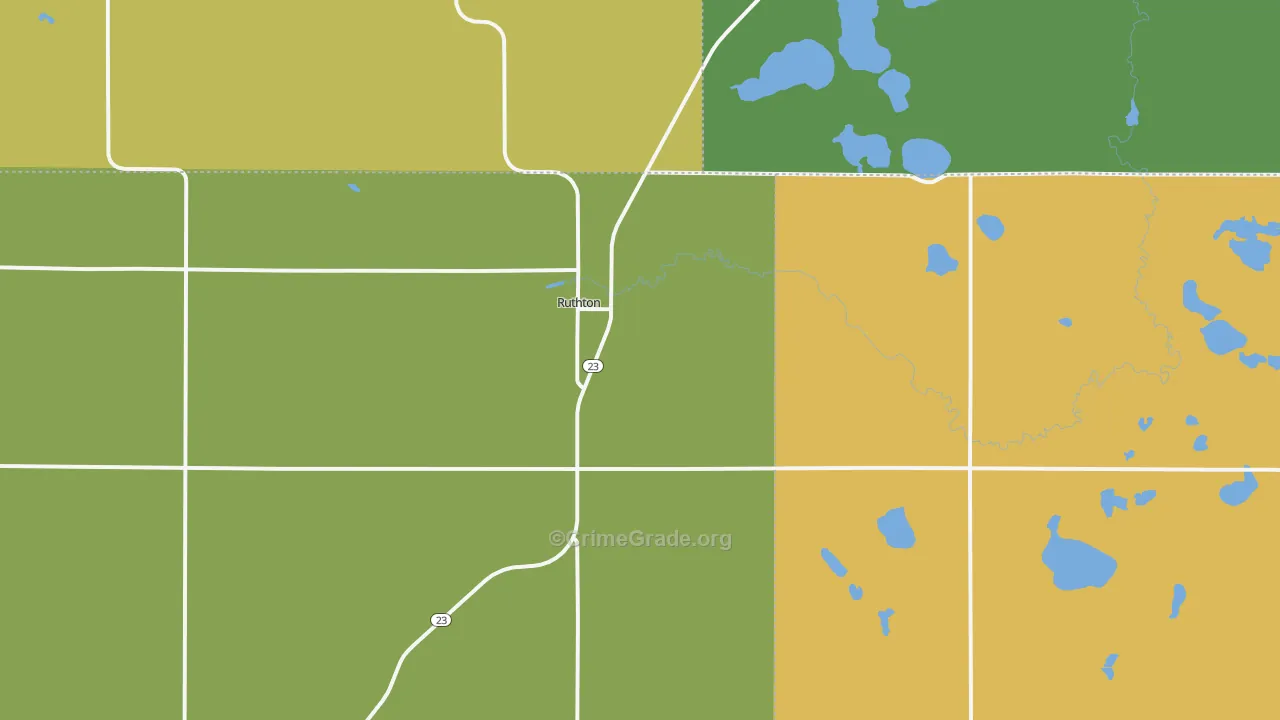 Ruthton, MN Map of Drug-Related Crime Rates