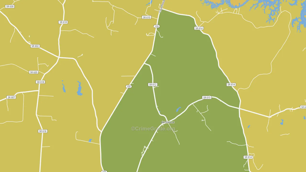 Ruthville, VA Map of Drug-Related Crime Rates