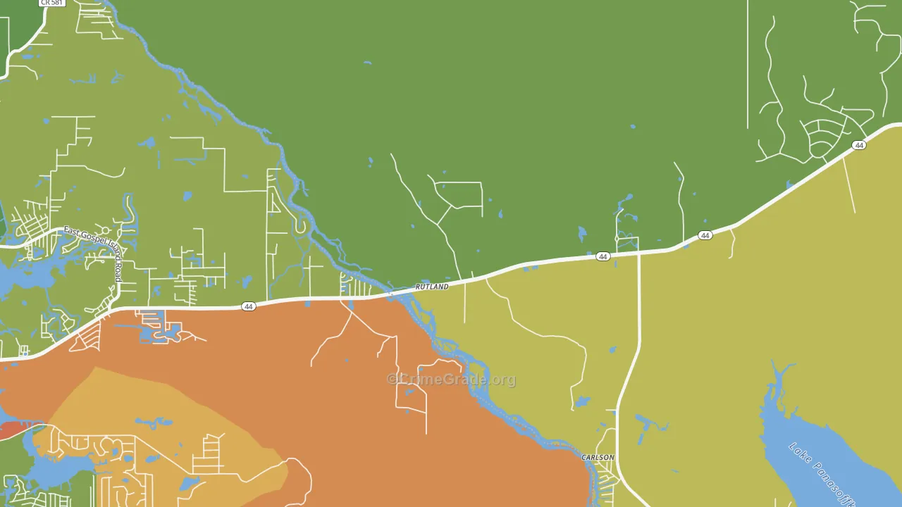 Rutland, FL Map of Drug-Related Crime Rates