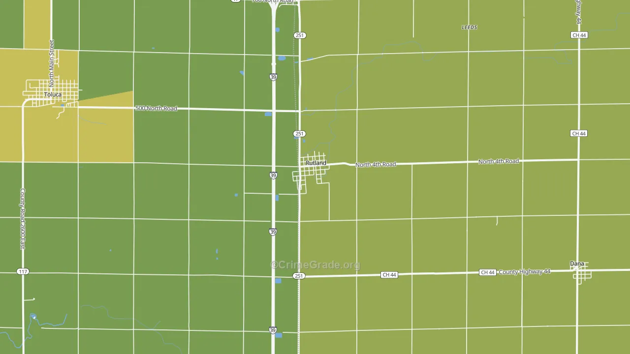 Rutland, IL Map of Drug-Related Crime Rates