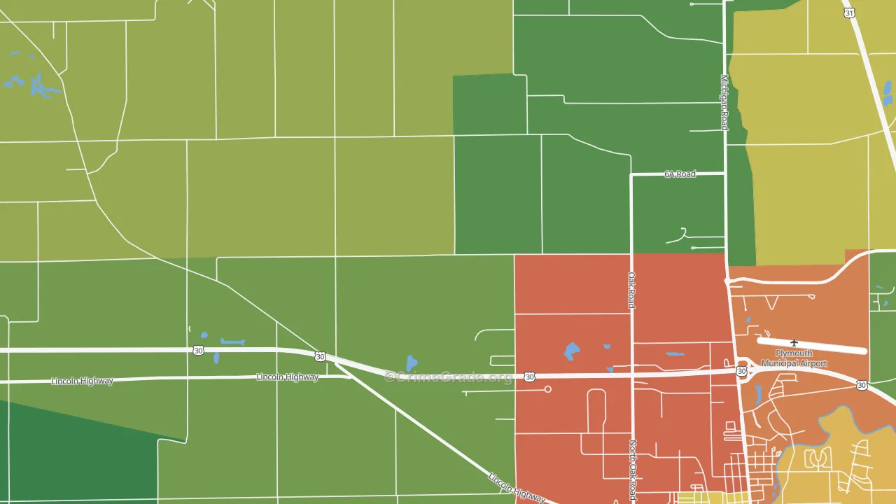 Rutland, IN Map of Drug-Related Crime Rates
