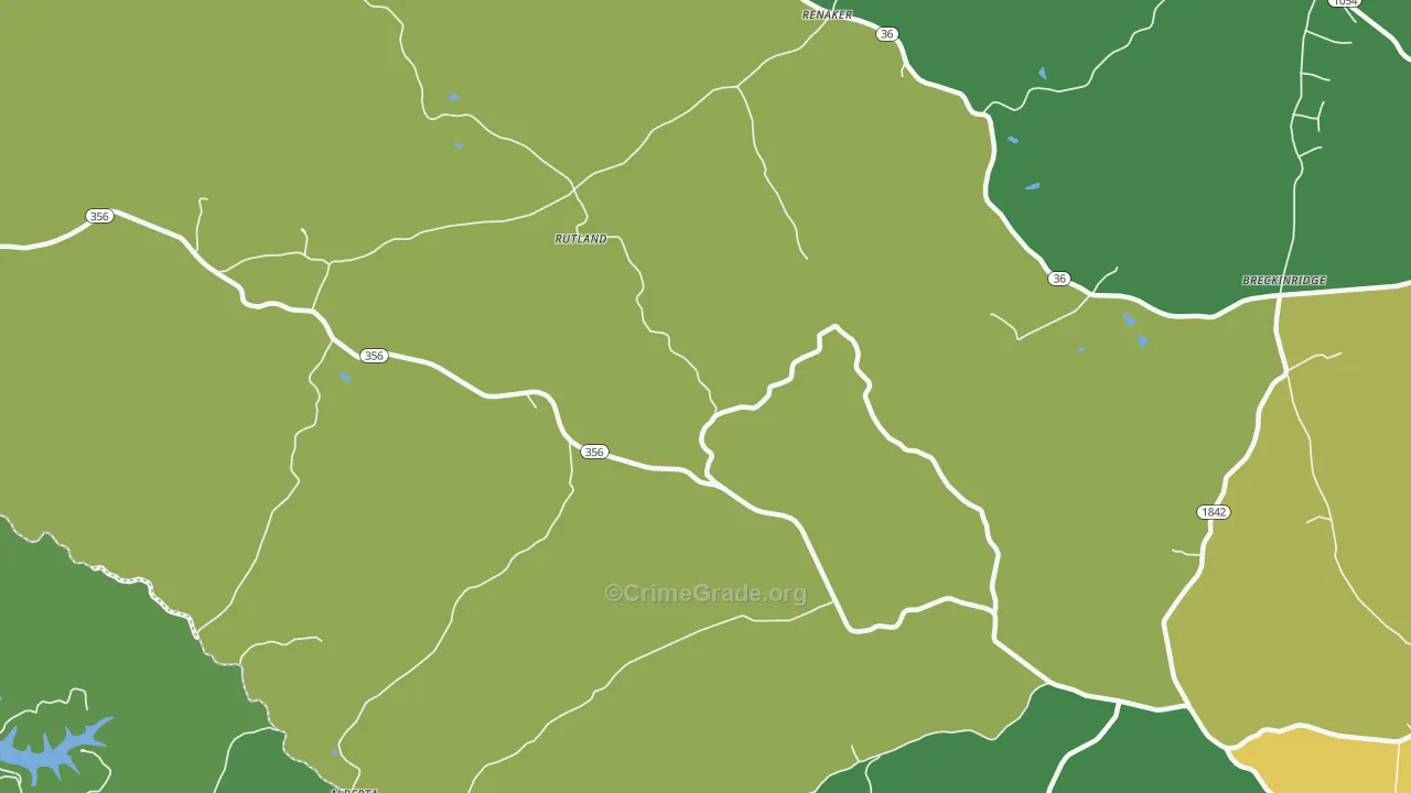 Rutland, KY Map of Drug-Related Crime Rates