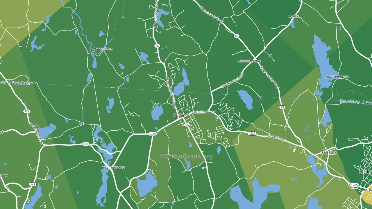 Rutland, MA Map of Drug-Related Crime Rates