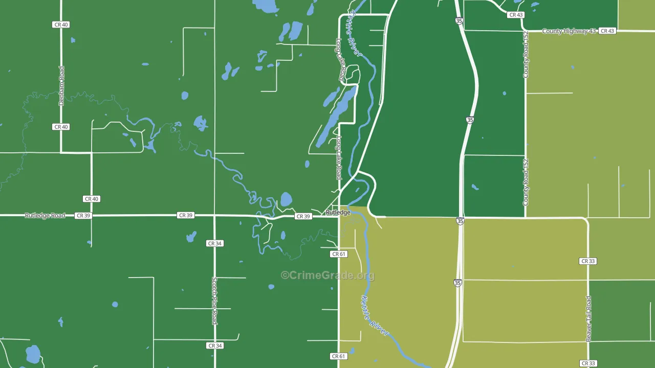 Rutledge, MN Map of Drug-Related Crime Rates