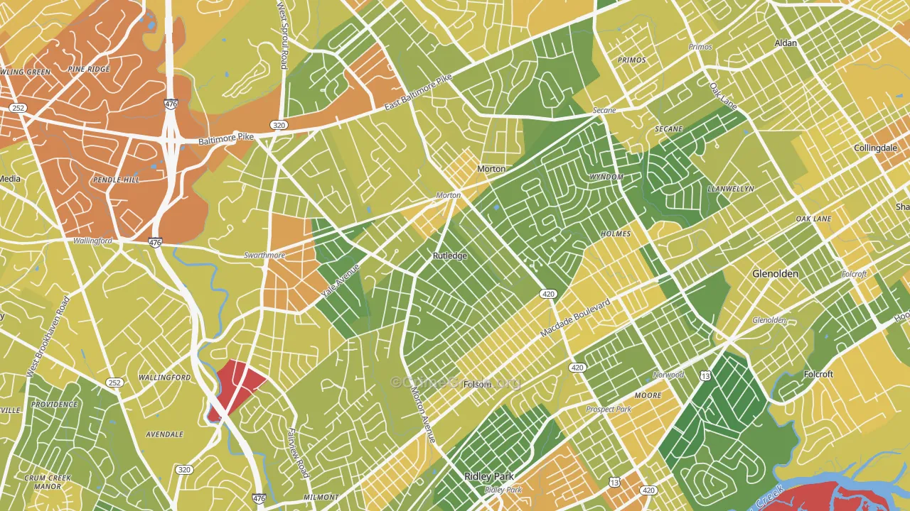 Rutledge, PA Map of Drug-Related Crime Rates