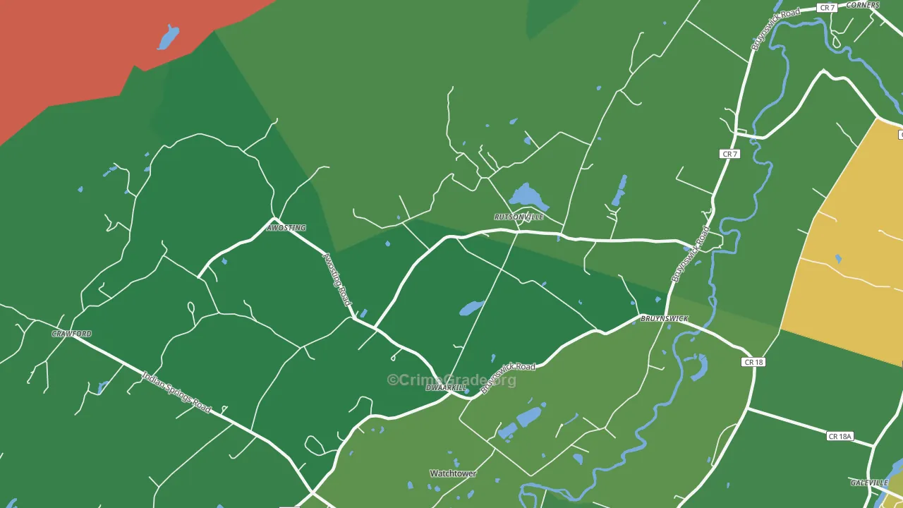 Rutsonville, NY Map of Drug-Related Crime Rates