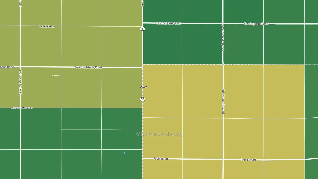 Ryan, MI Map of Drug-Related Crime Rates