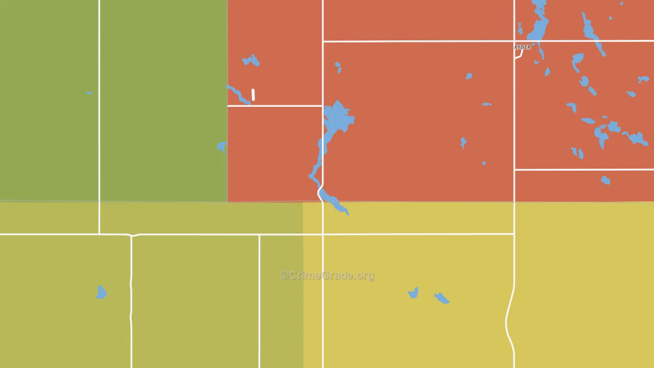 Ryder, ND Map of Drug-Related Crime Rates