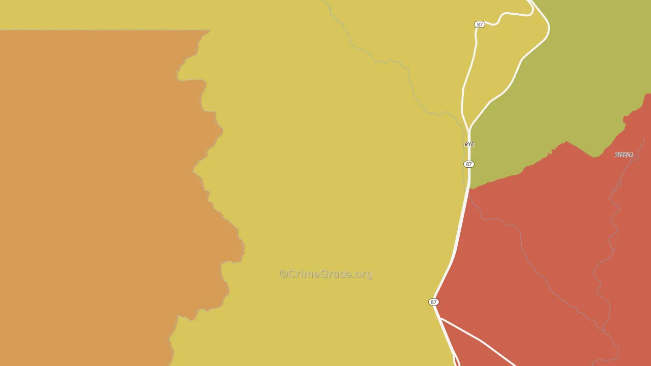Rye, AZ Map of Drug-Related Crime Rates