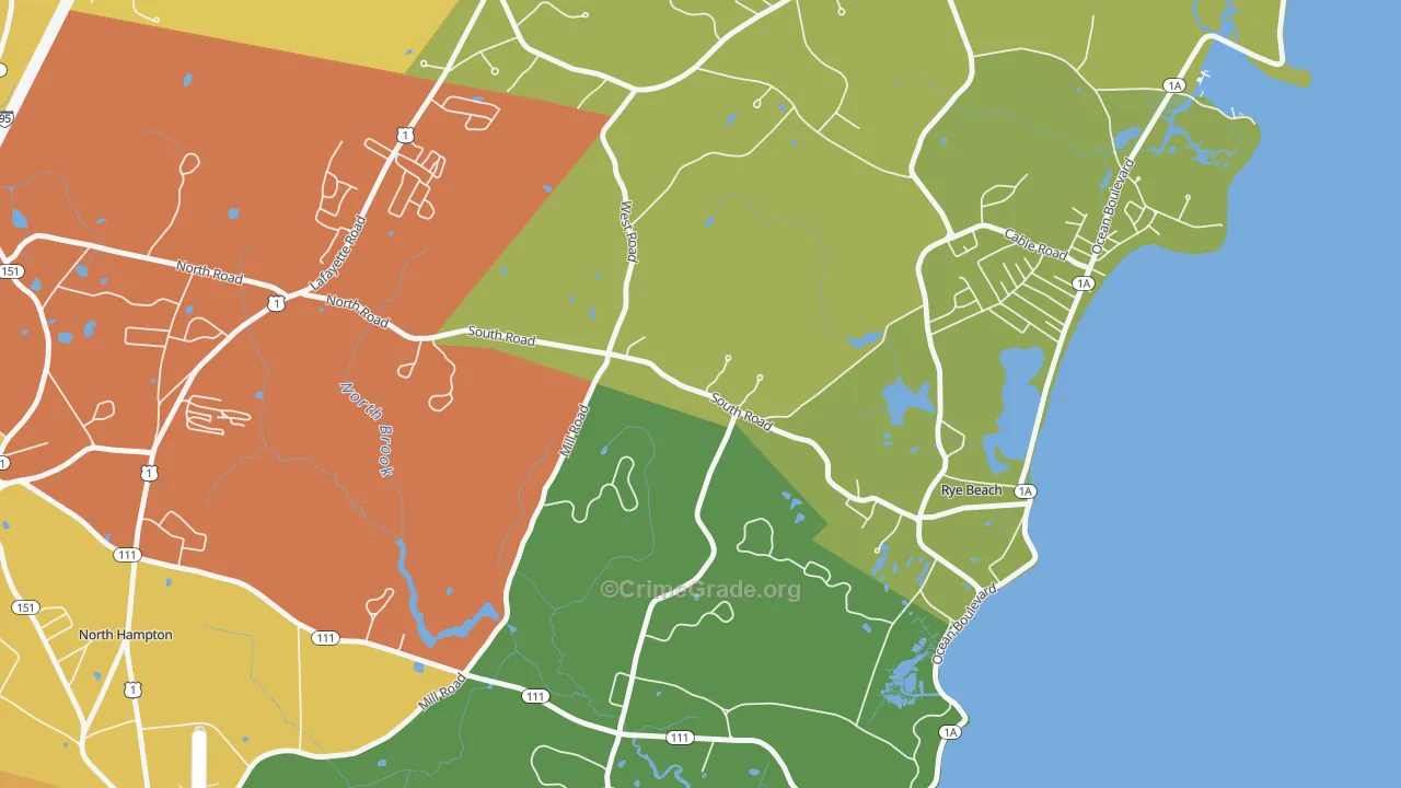 Rye Beach, NH Map of Drug-Related Crime Rates