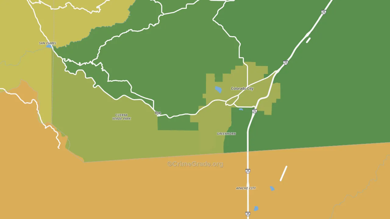 Rye, CO Map of Drug-Related Crime Rates