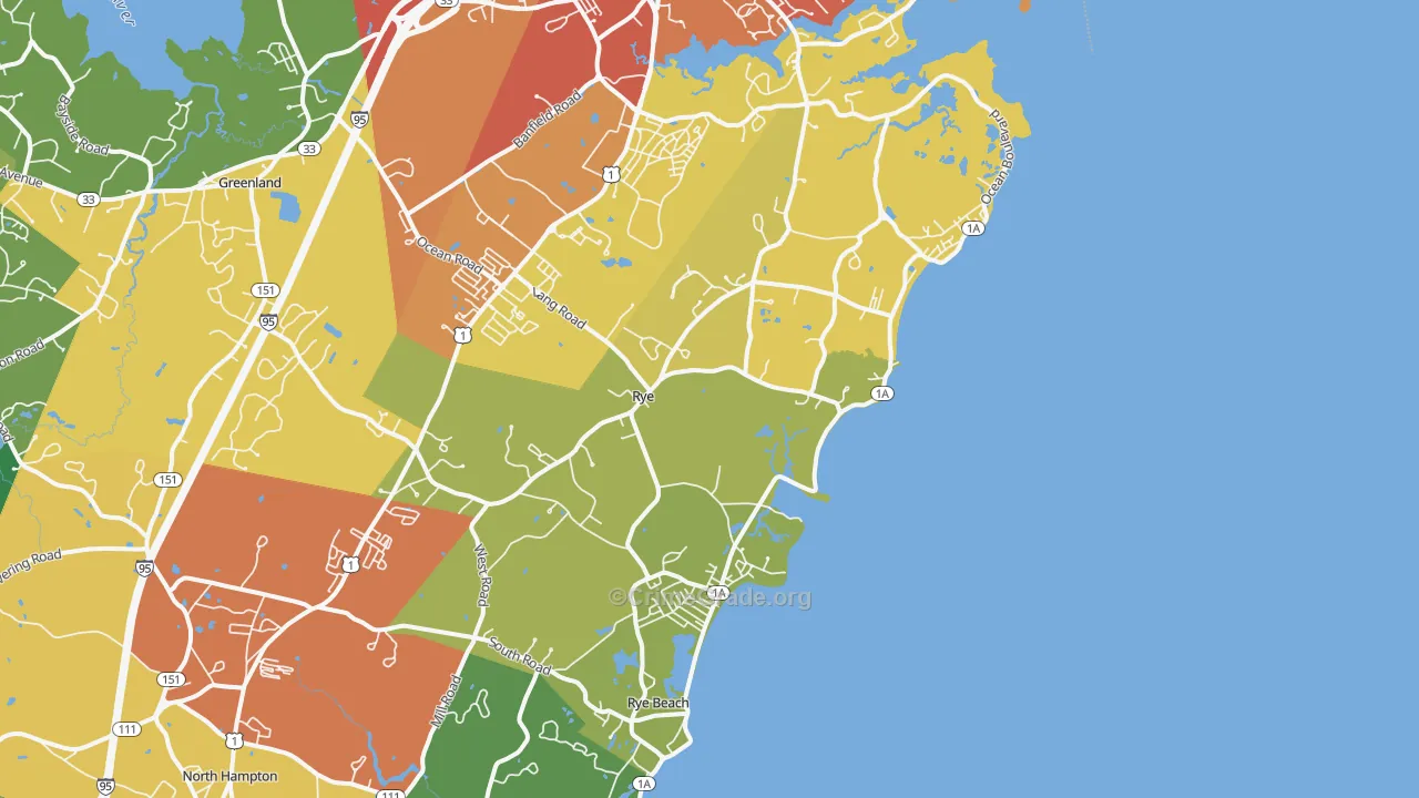 Rye, NH Map of Drug-Related Crime Rates