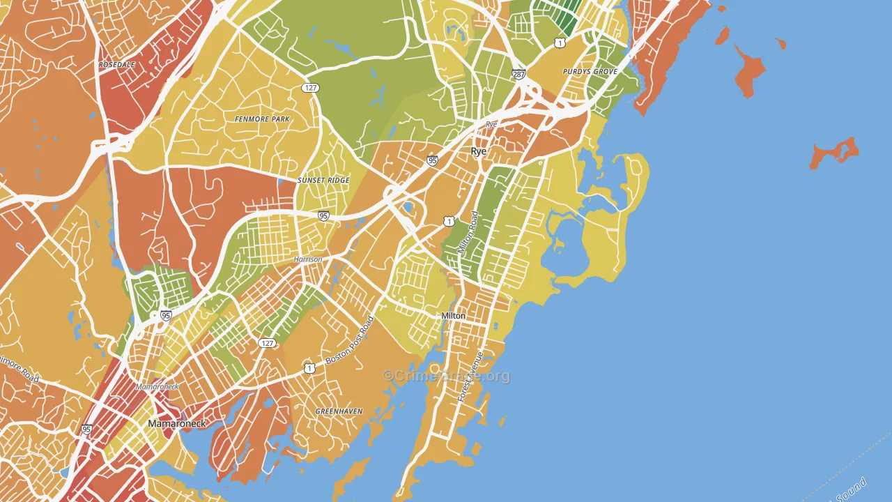 Rye, NY Map of Drug-Related Crime Rates