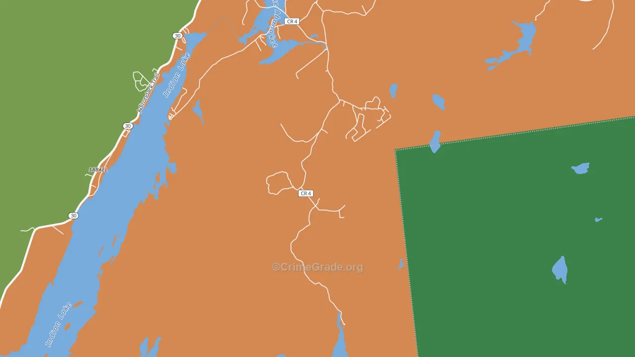 Sabael, NY Map of Drug-Related Crime Rates