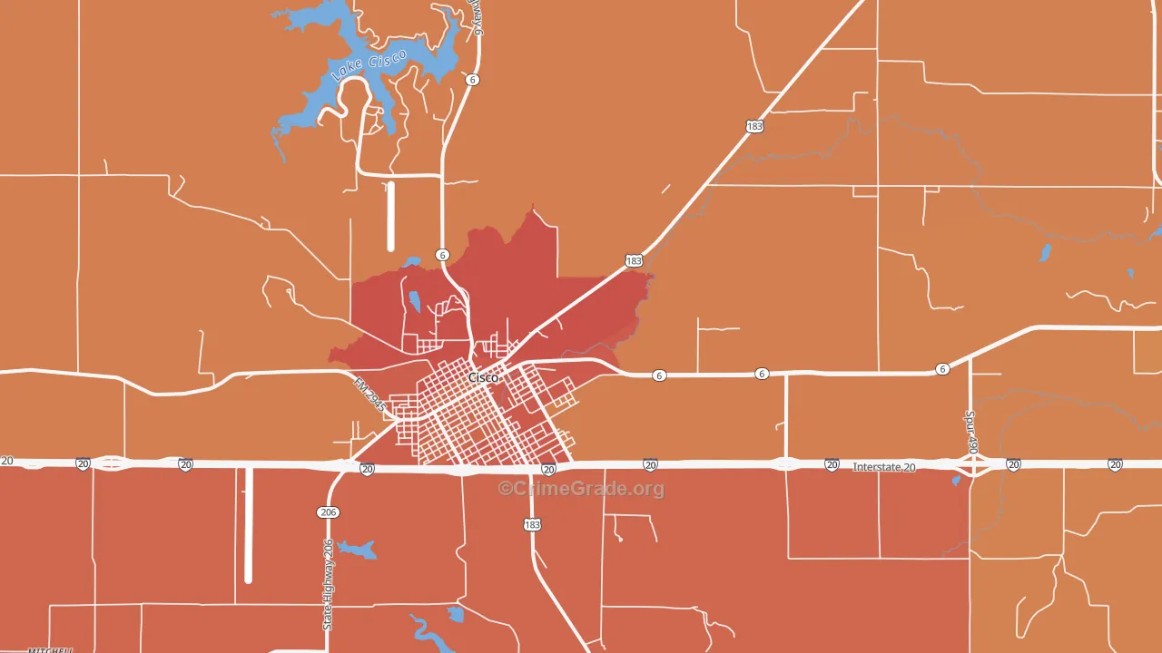 Sabanno, TX Map of Drug-Related Crime Rates