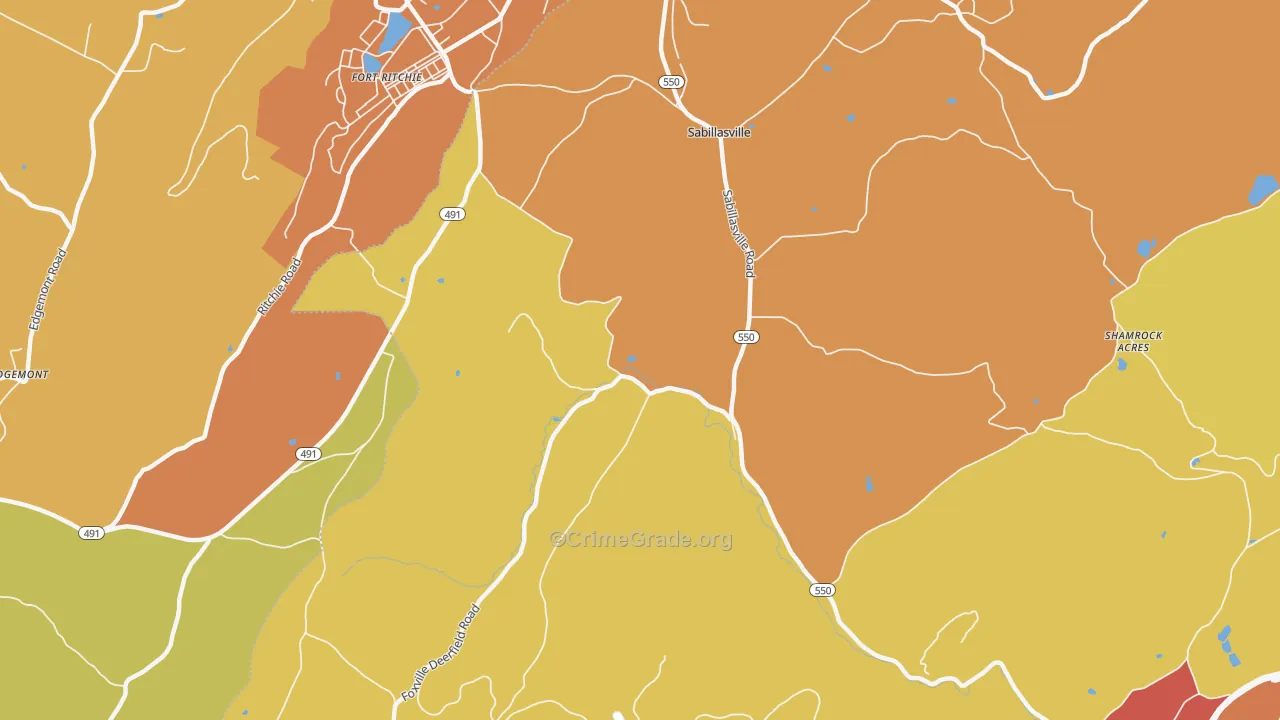 Sabillasville, MD Map of Drug-Related Crime Rates