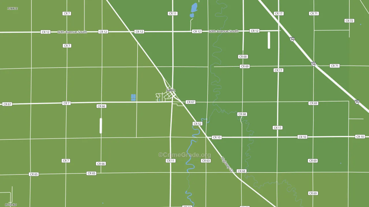 Sabin, MN Map of Drug-Related Crime Rates