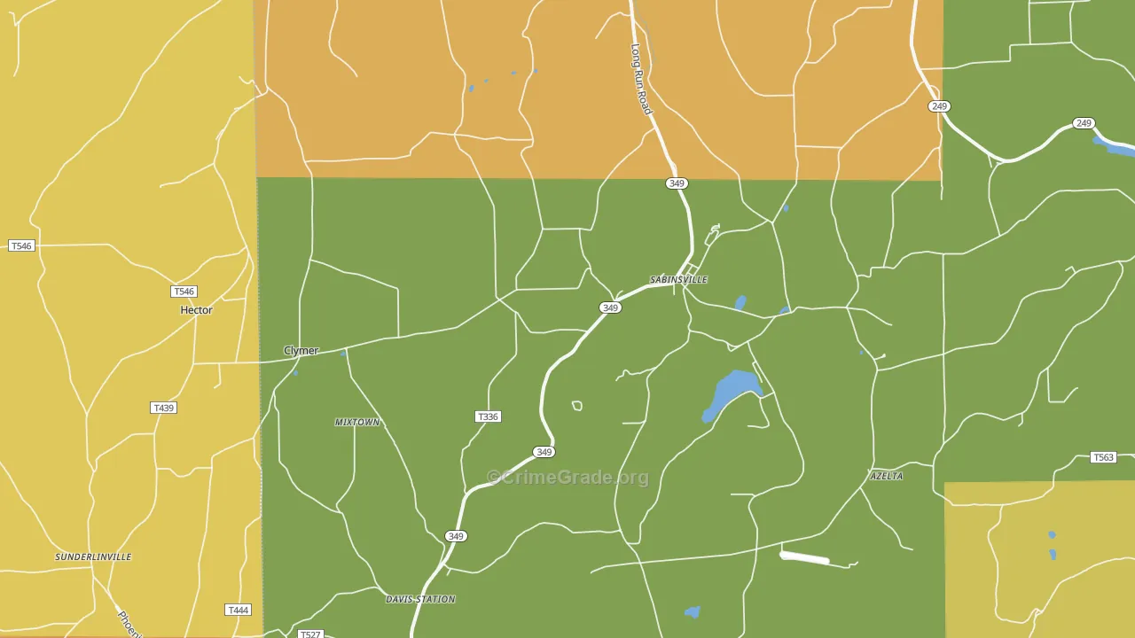 Sabinsville, PA Map of Drug-Related Crime Rates