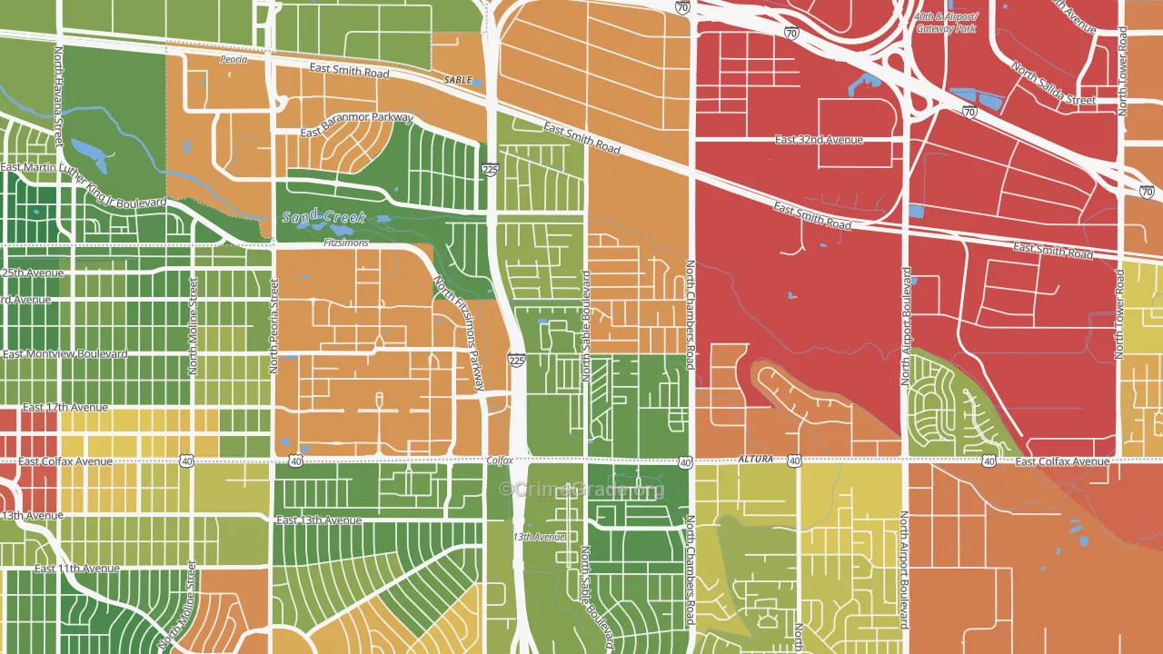 Sable Altura Chambers, Aurora, CO Map of Drug-Related Crime Rates