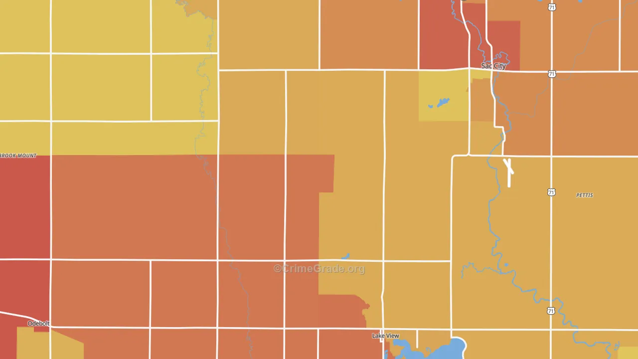 Sac County, IA Map of Drug-Related Crime Rates
