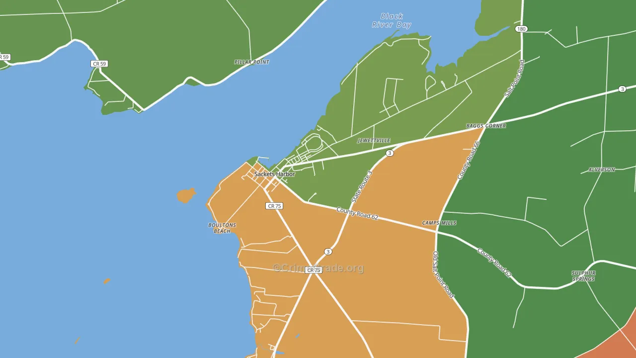 Sackets Harbor, NY Map of Drug-Related Crime Rates