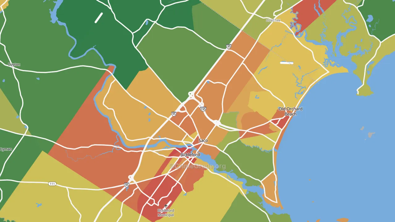 Saco, ME Map of Drug-Related Crime Rates