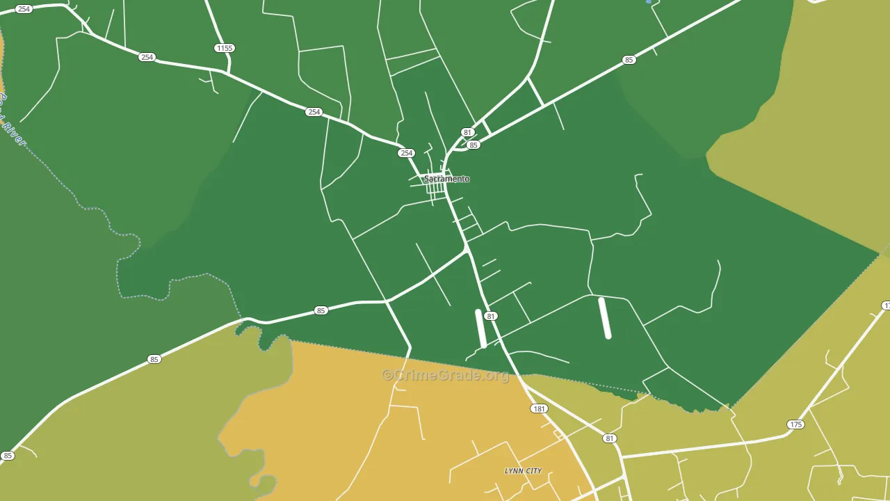 Sacramento, KY Map of Drug-Related Crime Rates