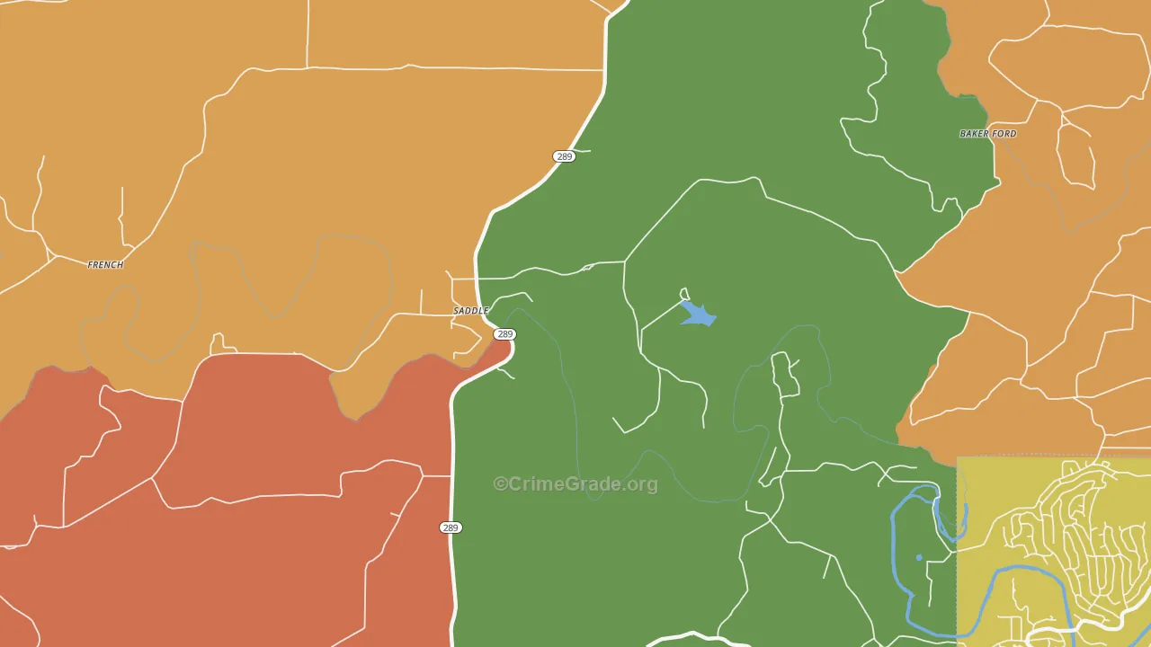 Saddle, AR Map of Drug-Related Crime Rates
