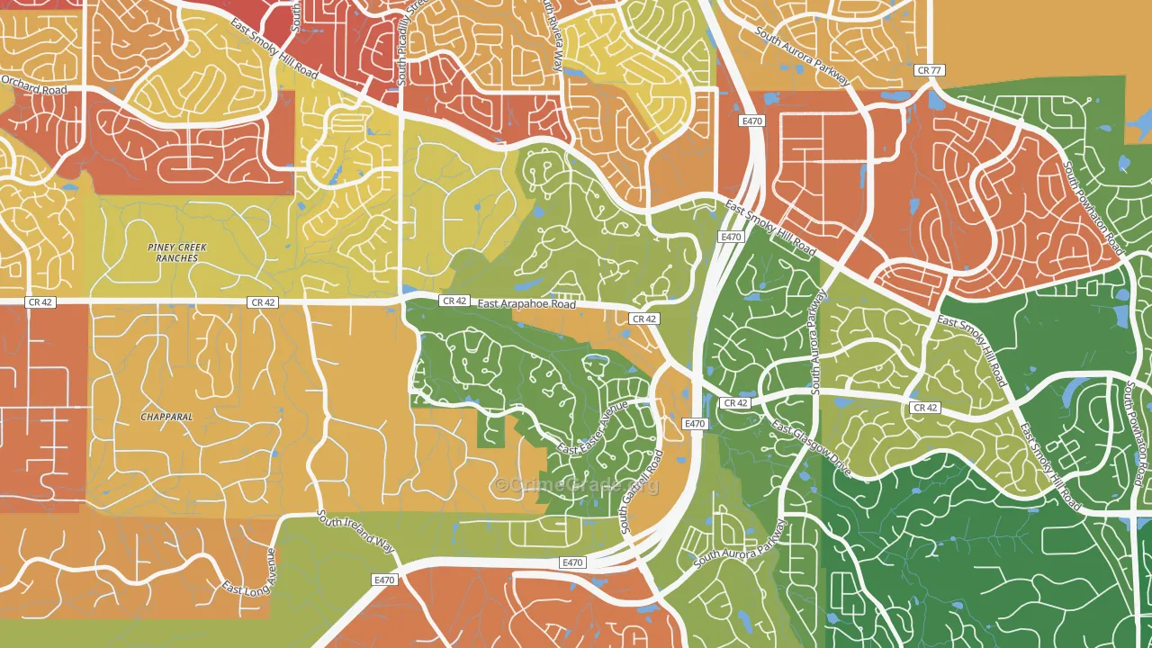 Saddle Rock Golf Club, Aurora, CO Map of Drug-Related Crime Rates