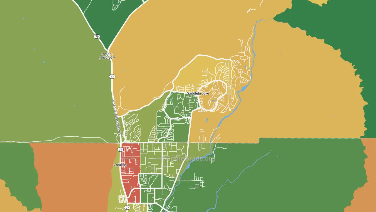 Saddlebrooke, AZ Map of Drug-Related Crime Rates